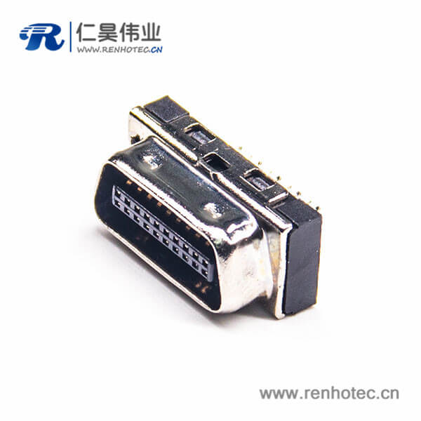 SCSI20针接口HPCN公头直式夹板式插头接插件