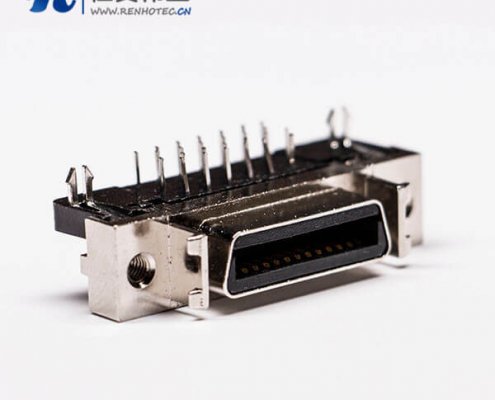 scsi母接插件26针弯式鱼叉脚接PCB板