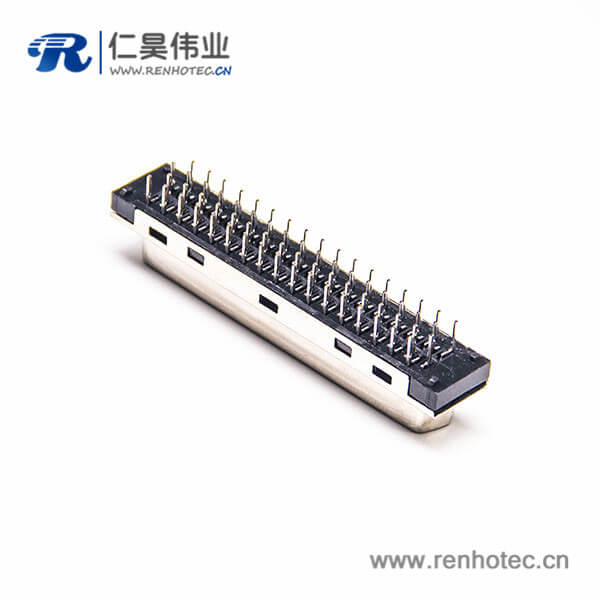 SCSI接插件 68PIN直式HPDB母头插板PCB板安装 SCSI接插件 68PIN直式HPDB母头插板PCB板安装