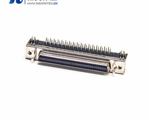 SCSI68芯接插件HPDB型母头弯式插板式PCB板安装