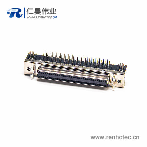 SCSI68接插件HPDB型90度弯式母头插板面板安装插座 SCSI68接插件HPDB型90度弯式母头插板面板安装插座