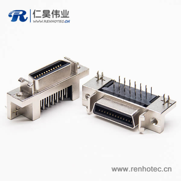 scsi接插件pcb封装弯头26针母头带鱼叉脚插PCB板 scsi接插件pcb封装弯头26针母头带鱼叉脚插PCB板