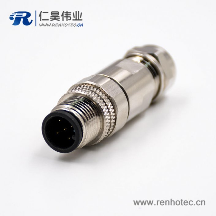 M12接头5芯A扣公头直式带屏蔽接线螺丝锁线组装接头传感器接插件 M12接头5芯A扣公头直式带屏蔽接线螺丝锁线组装接头传感器接插件