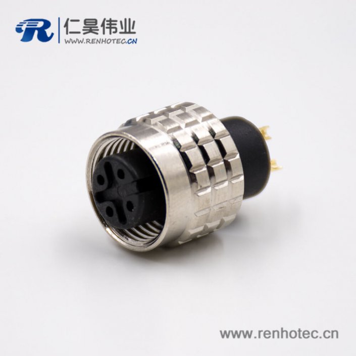 M12传感器接插件注塑组装接头直式焊线式A扣4芯公头不带屏蔽 M12传感器接插件注塑组装接头直式焊线式A扣4芯公头不带屏蔽