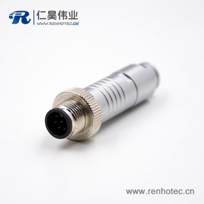 8芯M12防水插头A扣组装接头直式防水接线接插件带屏蔽 8芯M12防水插头A扣组装接头直式防水接线接插件带屏蔽