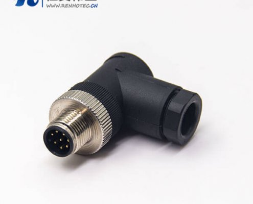 m12 传感器接线插头组装式接线弯式公头