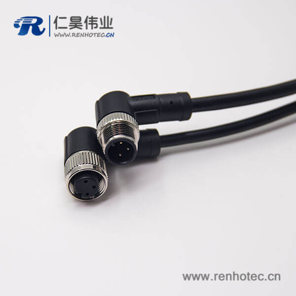 m12电缆弯母头A编码1M AWG223芯不带屏蔽工业防水接插件 m12电缆弯母头A编码1M AWG223芯不带屏蔽工业防水接插件