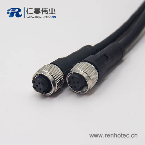 m12标准电缆A编码5芯母头直式180度不带屏蔽双边注塑线1M AWG22 m12标准电缆A编码5芯母头直式180度不带屏蔽双边注塑线1M AWG22