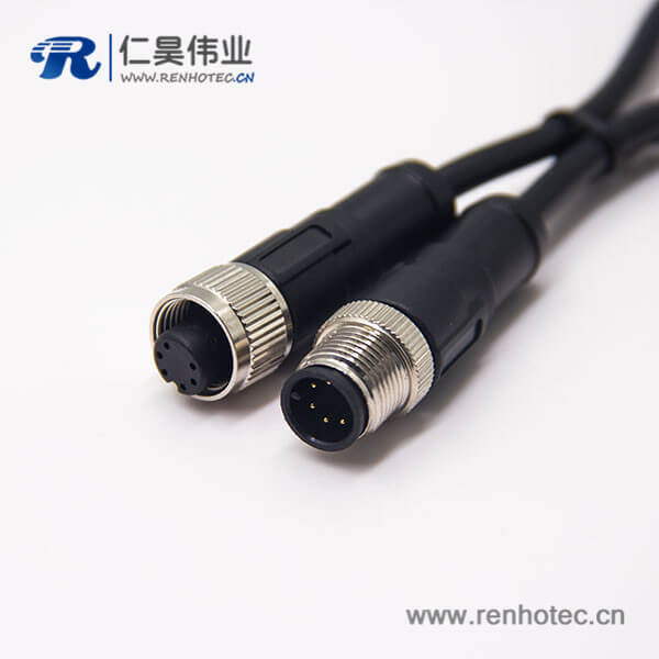 m12 6芯电缆插头180度注塑线缆不带屏蔽A编码1M AWG24 m12 6芯电缆插头180度注塑线缆不带屏蔽A编码1M AWG24