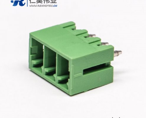 绿色接线端子台插拔式PCB端子对应插针压接接线
