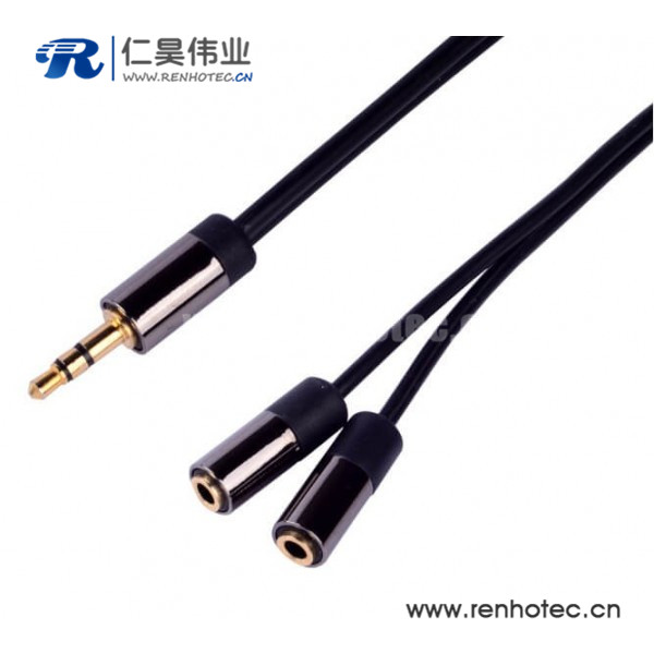 3.5mm一分二转接线一公转2母耳机延长线30cm 3.5mm一分二转接线一公转2母耳机延长线30cm