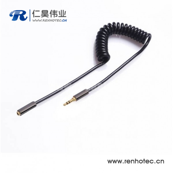 3.5mm弹簧伸缩线公对母耳机延长线 3.5mm 1M 3.5mm弹簧伸缩线公对母耳机延长线 3.5mm 1M