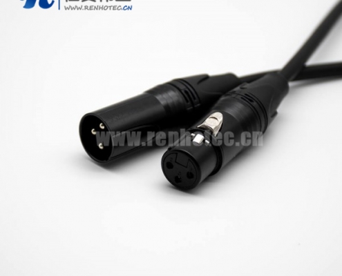 卡侬公头转母头直式音频线黑色1.5米-15米